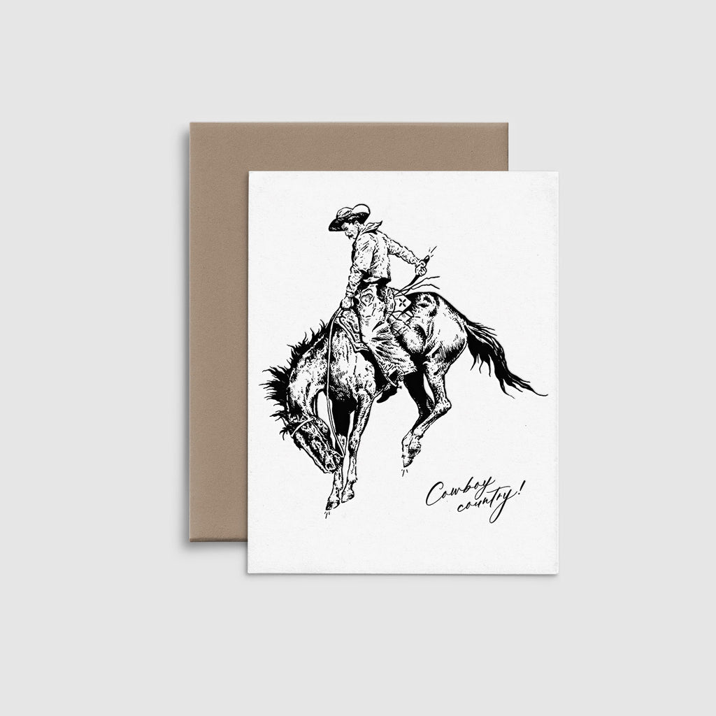 Cowboy No. 1 - Letterpress Greeting Card (Case of 4)