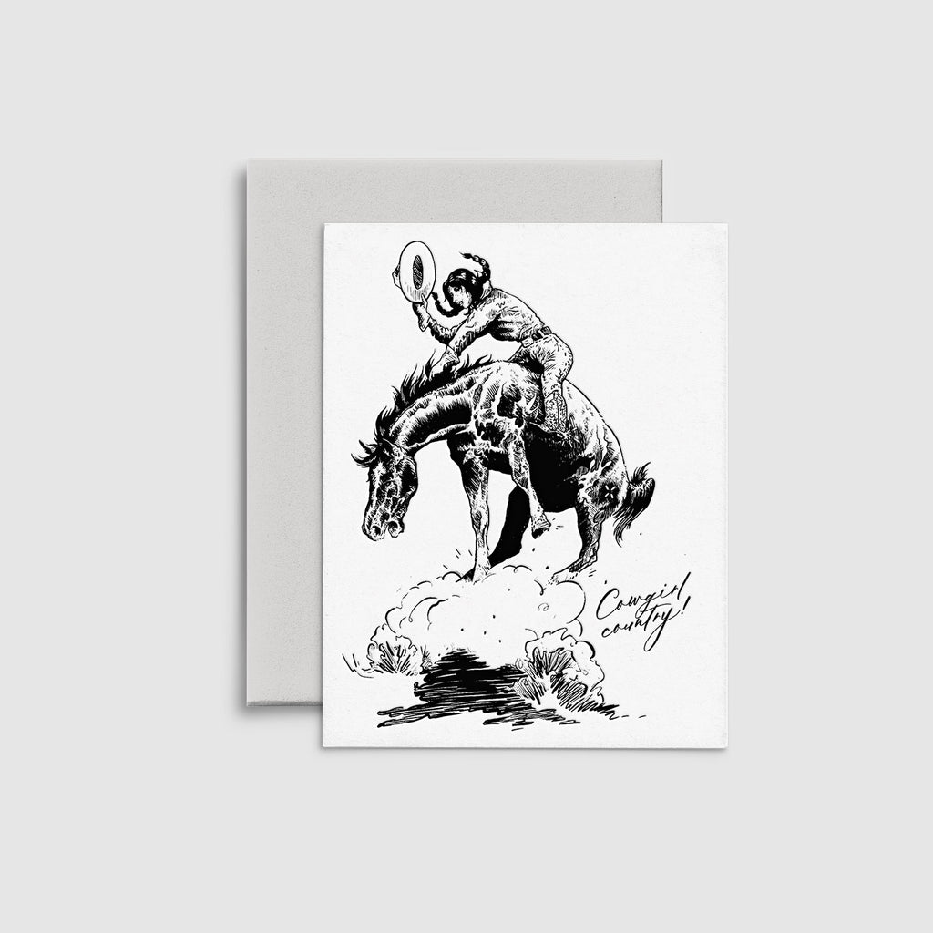 Cowgirl No. 1 - Letterpress Greeting Card (Case of 4)