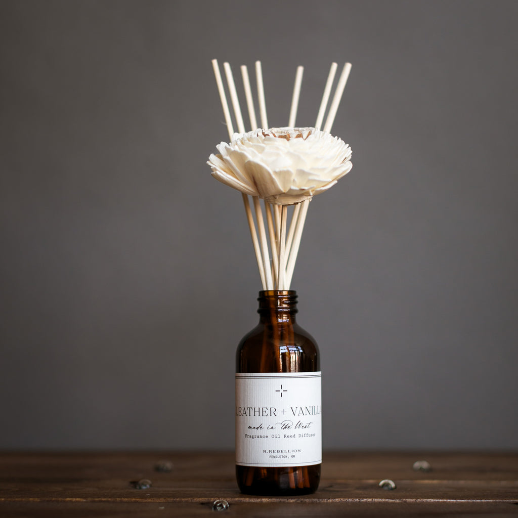 Leather + Vanilla Reed Diffuser