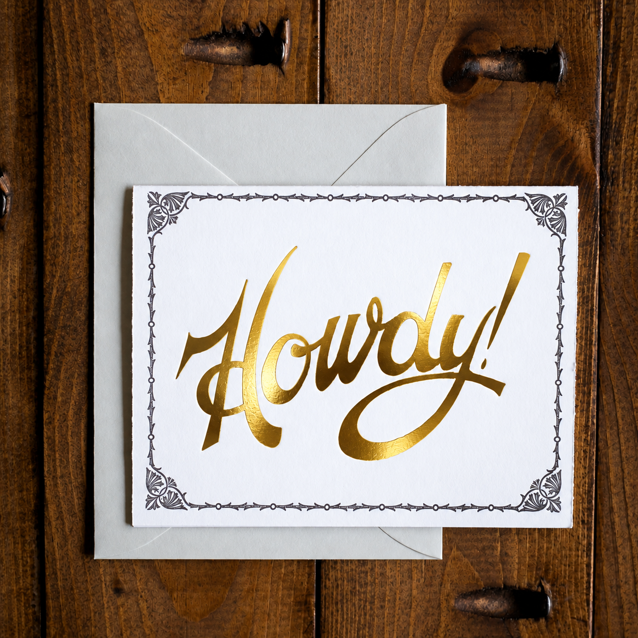 Howdy! Letterpress + Gold Foil Greeting Card